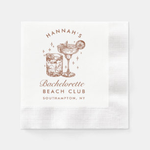 Guardanapo De Papel Noiva Personalizada Cocktail Retro Marrom