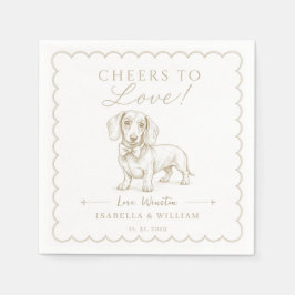 Guardanapo De Papel Noiva personalizada de dachshund, arco de Wiener
