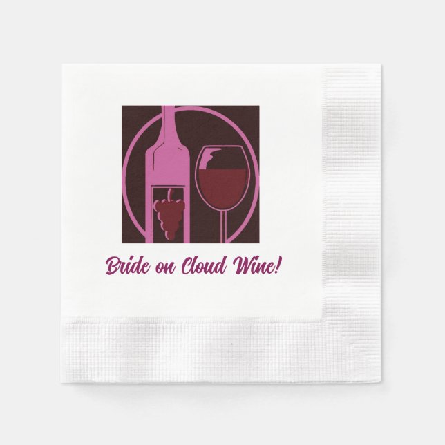 Guardanapo De Papel Noiva sobre o Vinho das Nuvens! (Frente)