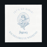 Guardanapo De Papel Noiva vaqueira costeira praia bach<br><div class="desc">Guardanapos de festa de fim de semana de noiva,  personalizados com seu nome,  apresentando uma mulher com tema de vaqueira costeira. Ótimo para sua despedida de solteira na praia.</div>