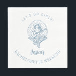 Guardanapo De Papel Noiva vaqueira costeira praia bach<br><div class="desc">Guardanapos de festa de fim de semana de noiva,  personalizados com seu nome,  apresentando uma mulher com tema de vaqueira costeira. Ótimo para sua despedida de solteira na praia.</div>