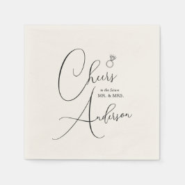 Guardanapo De Papel Noivado aplaude o futuro Sr. e Sra.