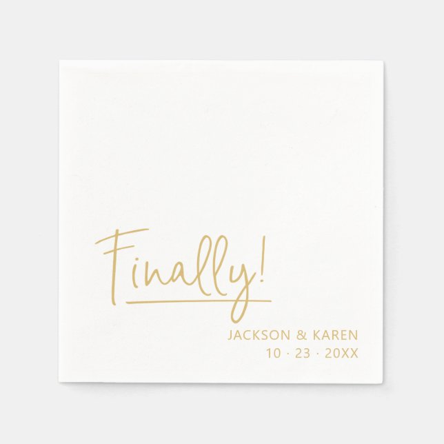 Guardanapo De Papel Noivado / Casamento | Finalmente! | Papel Napkin (Frente)