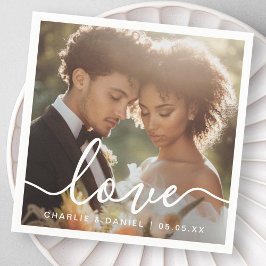 Guardanapo De Papel Noivado de casamento fotografia de amor casais nom