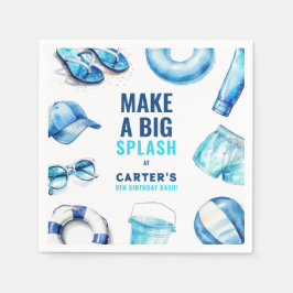 Guardanapo De Papel Noivado legal de festas de Piscina azul de verão