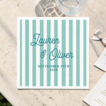 Noivas de Azul Teal Personalizadas Listradas para 