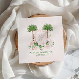 Guardanapo De Papel Noivas Palms Flamingo Monograma Crista