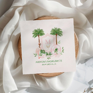 Guardanapo De Papel Noivas Palms Flamingo Monograma Crista