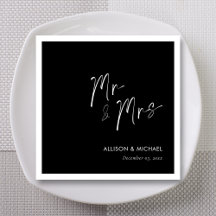 Noivos Preto Minimalista Personalizado