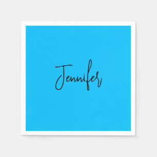 Guardanapo De Papel Nome da caligrafia minimalista profissional azul c