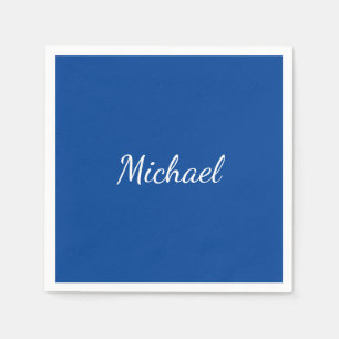 Guardanapo De Papel Nome da caligrafia profissional única azul