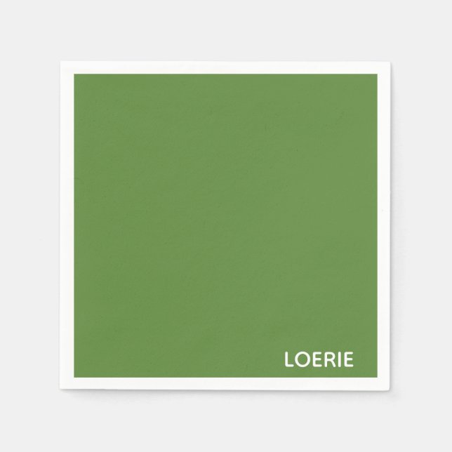 Guardanapo De Papel Nome da cor verde da Loerie (Frente)