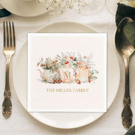 Guardanapo De Papel Nome da Família Botânica Floral Florestal Monogram