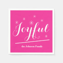 Nome da Família Papel Personalizado Cocktail Napki