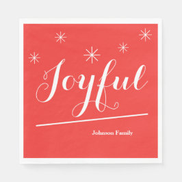 Guardanapo De Papel Nome da Família Personalizada Feliz de Natal Verme