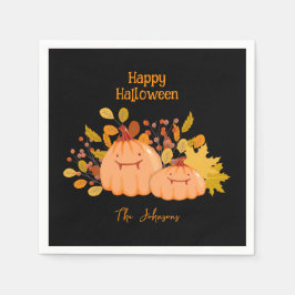 Guardanapo De Papel Nome da família personalizada Feliz Dia das Bruxas
