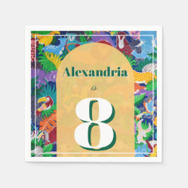 Guardanapo De Papel Nome da Idade Personalizada de Aniversário do Tema