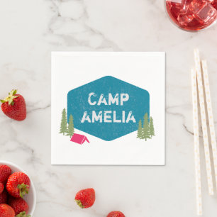 Guardanapo De Papel Nome de Acampamento Personalizado Aniversário Fest