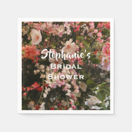 Guardanapo De Papel Nome de Chuveiro de Noiva Floral Flores Brancas Ro