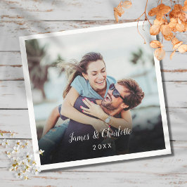 Guardanapo De Papel Nome de Data de Script de Foto Personalizada Minim