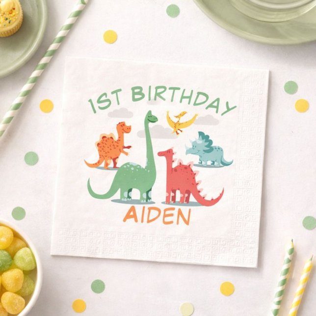 Guardanapo De Papel Nome de Dinossauro de Aniversário (Criador carregado)