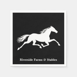 Guardanapo De Papel Nome de estábulo de cavalos equestres Preto
