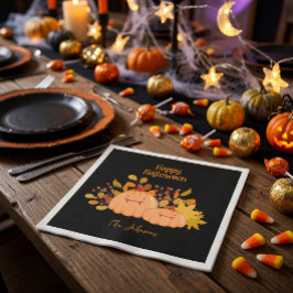Guardanapo De Papel Nome de Família Personalizado Feliz Halloween