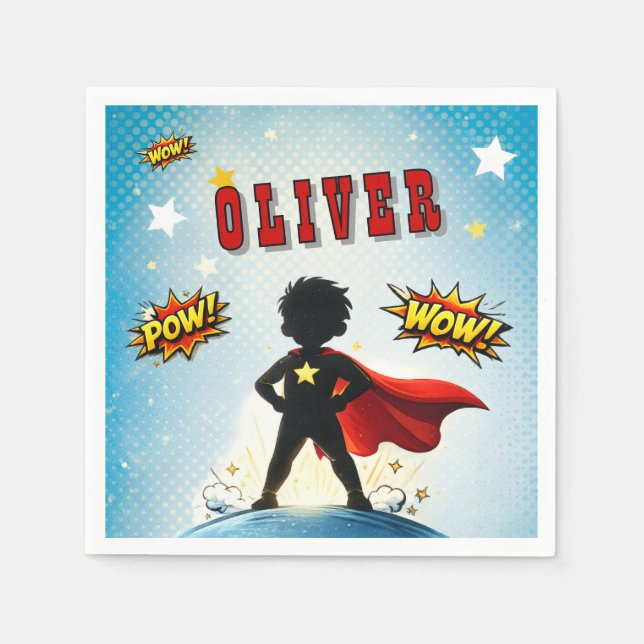 Guardanapo De Papel Nome de Menino Super-Herói Estilo Quadrinhos Anive (Frente)