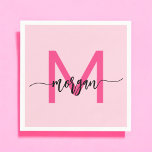 Guardanapo De Papel Nome de Monograma de Rapariga de Script Moderno Ro<br><div class="desc">Elevem o seu evento com o nome Napkins, o nome da nossa moça moderna, rosa-quente, Girly Monogramas! Apresentando um design cor-de-rosa-quente ousado, esses guardanapos são personalizados com seu nome em um roteiro moderno de chic para um toque personalizado de na moda. Perfeito para festas, chás ou qualquer ocasião especial, eles...</div>