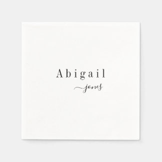 Guardanapo De Papel Nome de Script Minimalista Elegante Personalizado