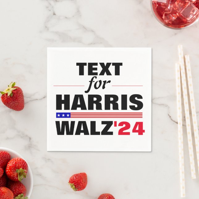 Guardanapo De Papel Nome de Texto Personalizado para a Eleição Harris  (Insitu)