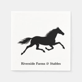 Guardanapo De Papel Nome do Estábulo de Cavalos Equestre Branco