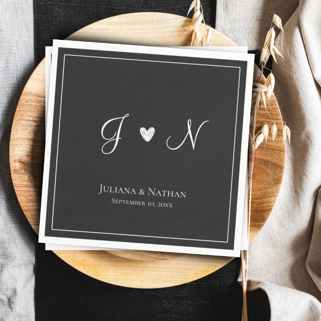 Guardanapo De Papel Nome do Monograma Simples de Iniciais Clássicas Pr (Criador carregado)