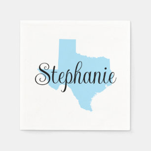 Guardanapo De Papel Nome do Script Curly Baby Blue Texas