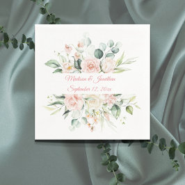 Guardanapo De Papel Nome do Script de Data Chic Rosa Elegante Floral d