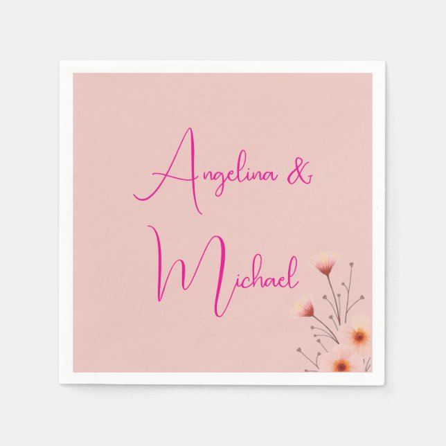 Guardanapo De Papel Nome do Script de Manuscrito de Tendência do Elega (Frente)