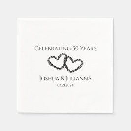 Guardanapo De Papel Nome dos casais Partido do Coração Moderno 50º Ani