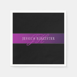 Guardanapo De Papel Nome Elegante e Monograma Inicial/s