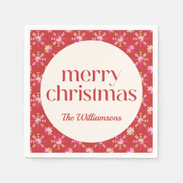 Guardanapo De Papel Nome Geométrico Personalizado Dourado Vermelho Cor