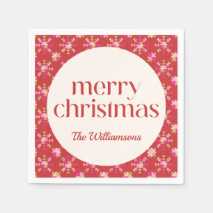 Guardanapo De Papel Nome Geométrico Personalizado Dourado Vermelho Cor