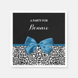 Guardanapo De Papel Nome Menino Leopard Imprimir Arco Azul Bonito