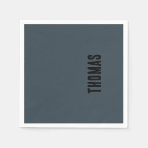 Guardanapo De Papel Nome Mínimo Personalizado da Cinza de Carvão