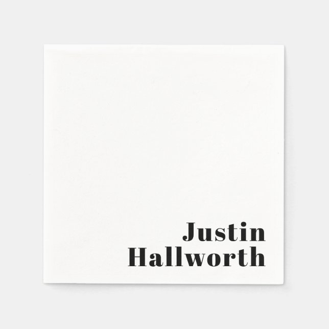 Guardanapo De Papel Nome mínimo retroativo ou Modelo de negócios (Frente)