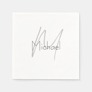 Guardanapo De Papel Nome Moderno Mínimo Simples Monograma