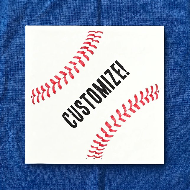 Guardanapo De Papel Nome ou Texto Personalizado da Festa de aniversári (Customizable baseball napkins for baseball birthday parties and events.)