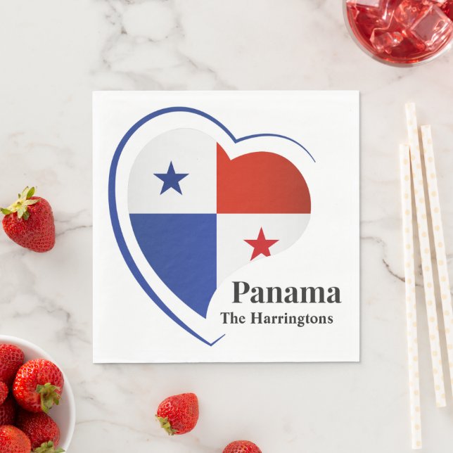 Guardanapo De Papel Nome Personalizado Amor Panamá (Insitu)
