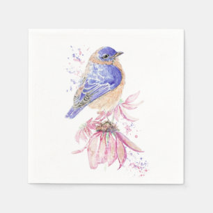 Guardanapo De Papel Nome personalizado Aquarela Bluebird Garden Bird A