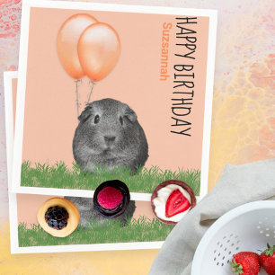Guardanapo De Papel Nome Personalizado Balões Laranja de Birthday Gui