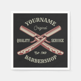 Guardanapo De Papel NOME Personalizado Barber Hetero Razor Barbershop