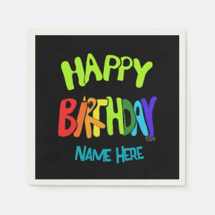 Guardanapo De Papel Nome personalizado Bright e Parabéns